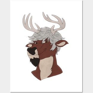 Anthro deer face Posters and Art